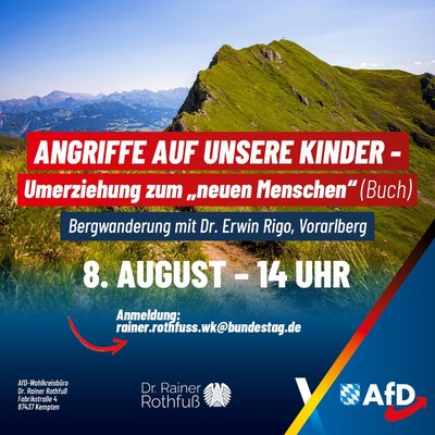 Event-Flyer Bergwanderung und Vortrag mit Dr. Rothfuß und Dr. Rigo